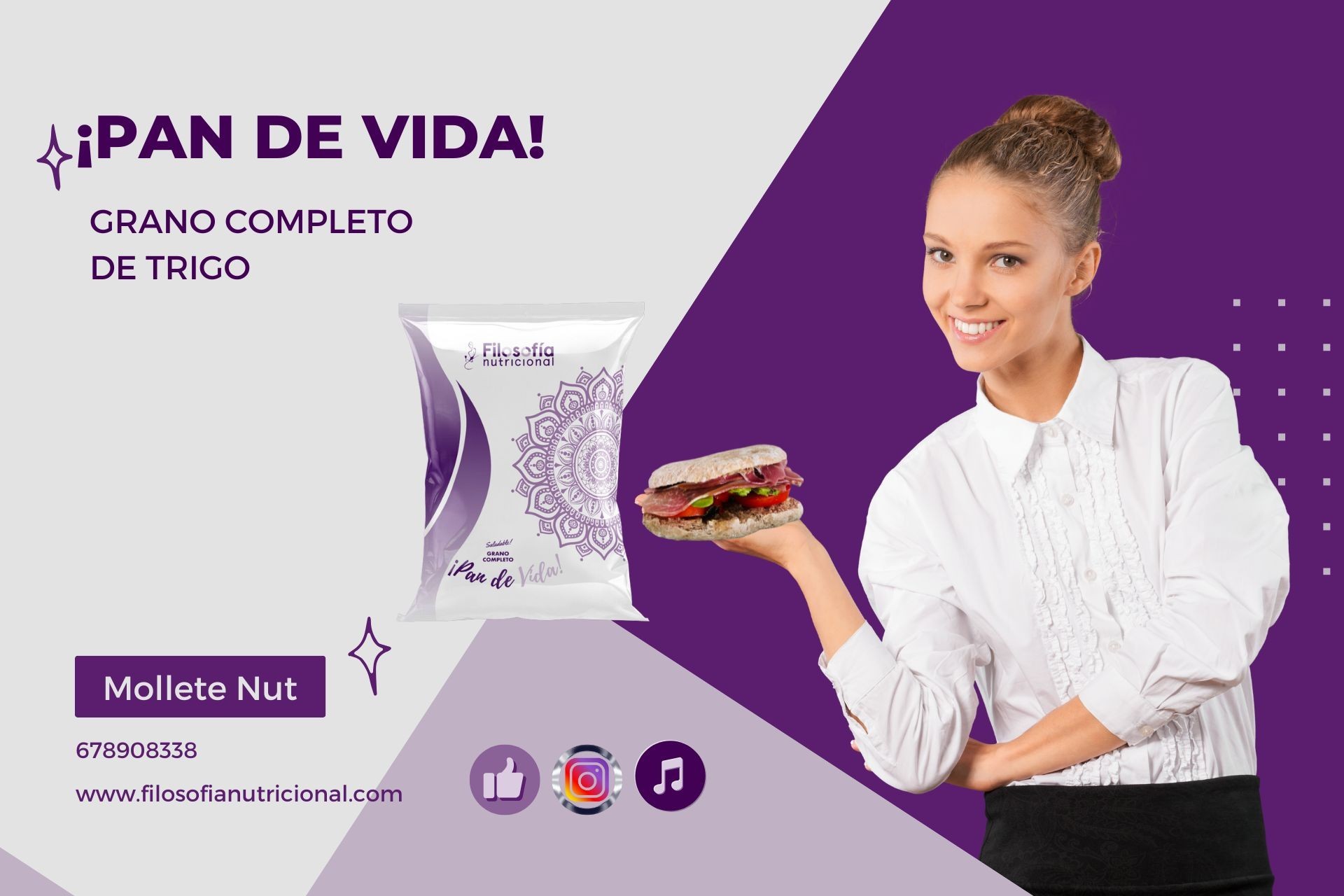 Mollete Nut: El Pan de Vida de Filosofía Nutricional